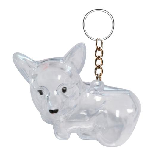 Dog Hair Collector Charm Keychain Transparent Pet Fur Keepsake Capsule Rabbit Memorial Pet Hair Collection Bottle Charm with Keyring Gift for Pet