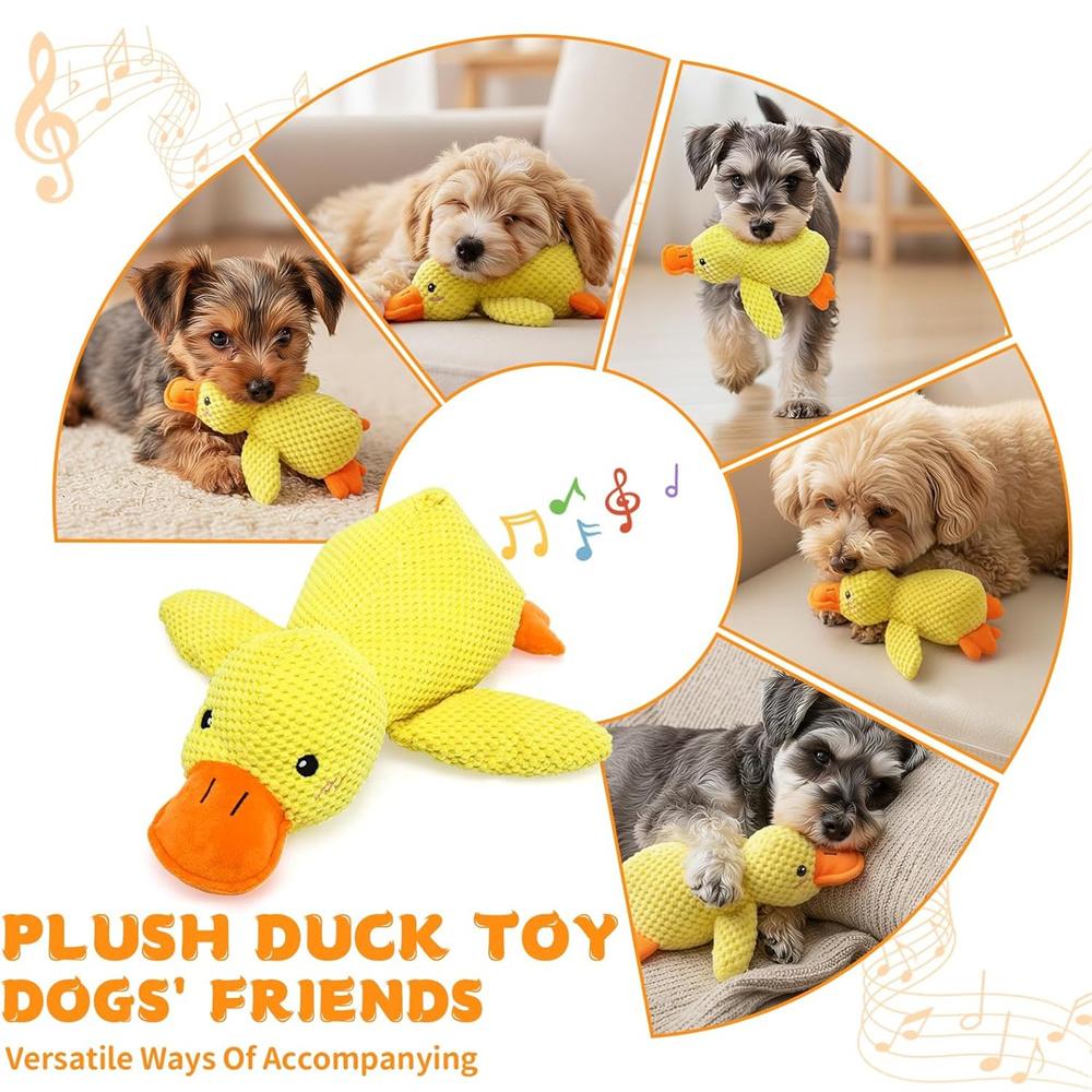 Pet Cat and Dog Chew Plush Toys, Sound-Producing Duck Interactive Chew Toys, Durable Chew Plush Toys for Pets, Universal Pet Toy