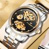 Top Brand Mechanical Watch Korean Business Double-sided Hollow Men's Watch Waterproof Mechanical Gift Watch