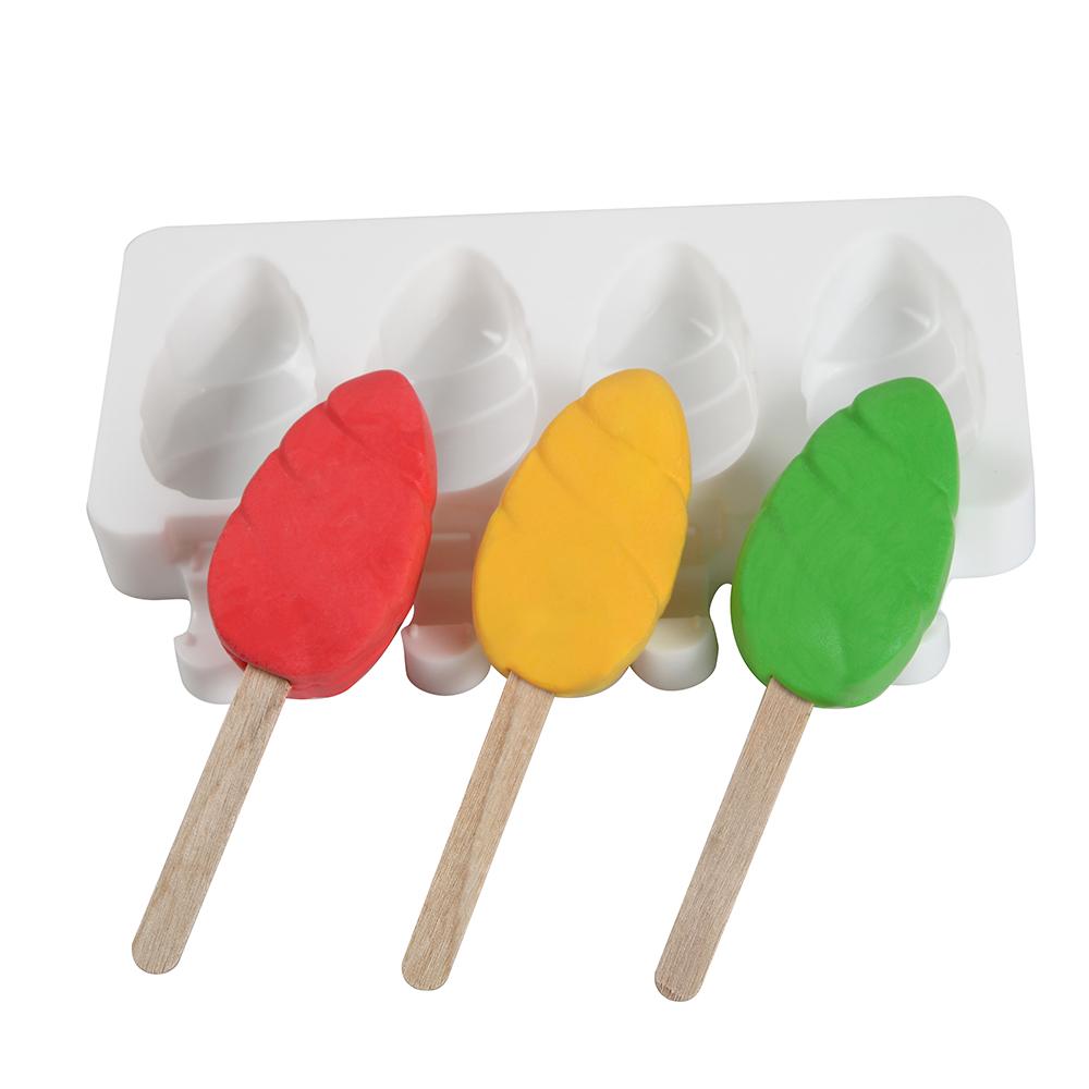 Silicone Ice Cream Mold DIY Homemade Popsicle Moulds Freezer 4 Cell Small Size Ice Cube Tray Popsicle Barrel Makers Baking Tools