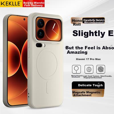 KEKLLE Skin-Friendly Magnetic Xiaomi 17Pro Mas Phone Case Soft Silicone Full-Cover Ivory White