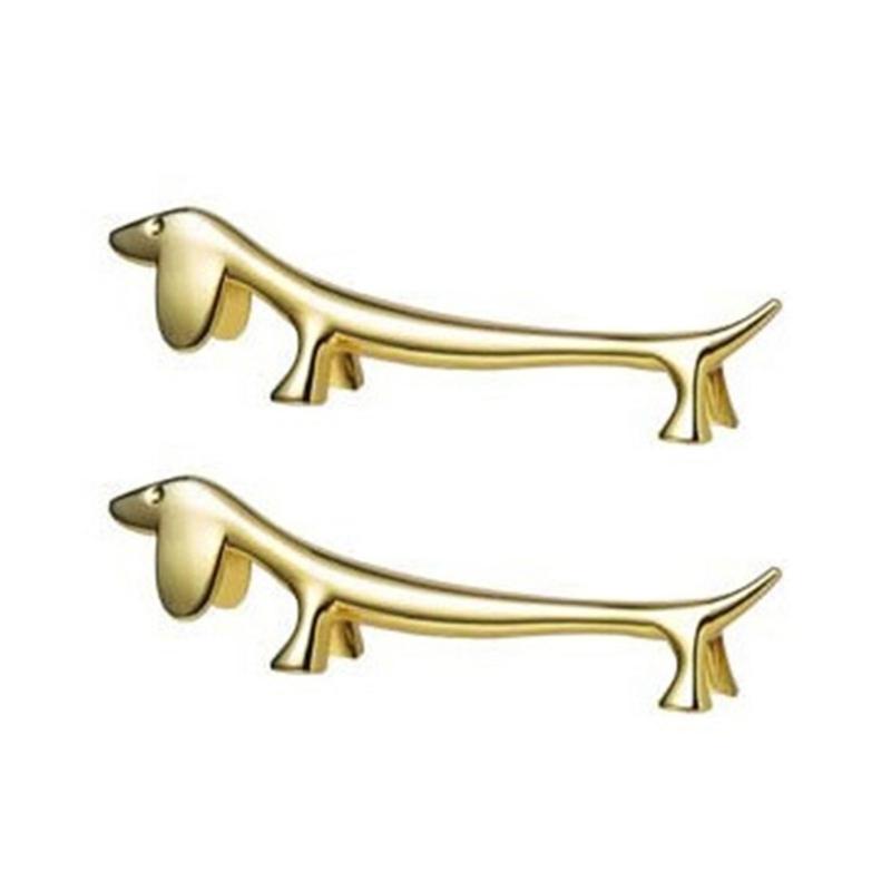 Praktiske spisepinnestøtter i sinklegering med dachsform, hendig dachs-spisepinnestøtteholder, slitesterkt kjøkkentilbehør