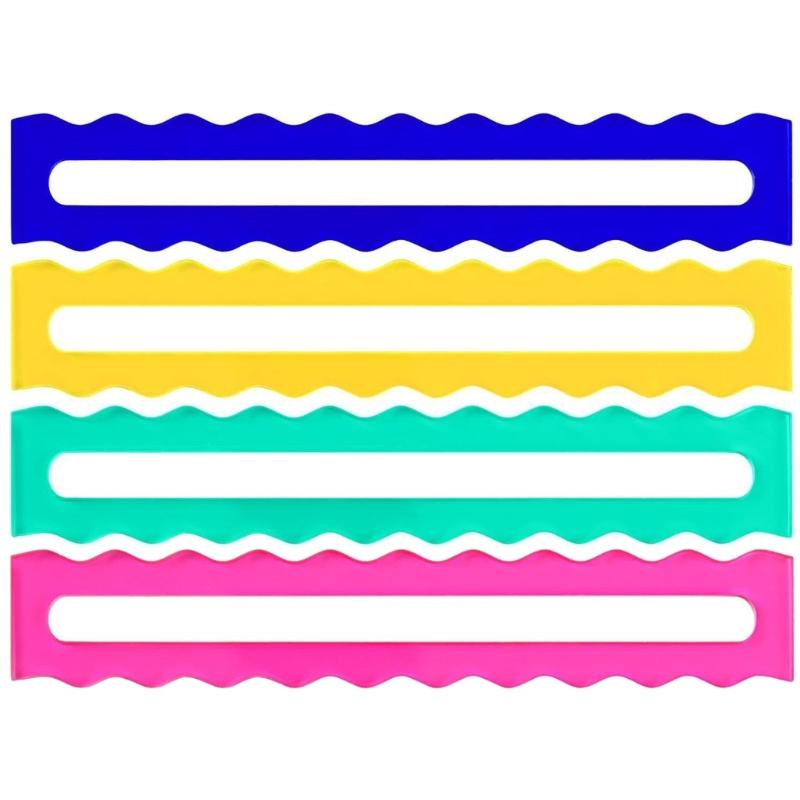 4Pcs Premium Acrylic Mahjong Line Finder Rule Aids Bright Color to Improve Concentration and Tactic Suitable for Play