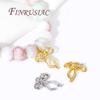 18K Gold Plated Brass with Zircon Bow Pendants For Jewelry,Trendy Charms For Earrings Accessories,DIY Jewelry Making Supplies
