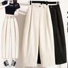 DIMANAF 2026 Plus Size Spring Summer Women Pants Elastic Waist Oversize Fashion Casual Long Pants Solid