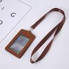 PU Leather Multi-function Card Holder Case for Work Badge Bus Pass ID Card Bank Card Credential Holder