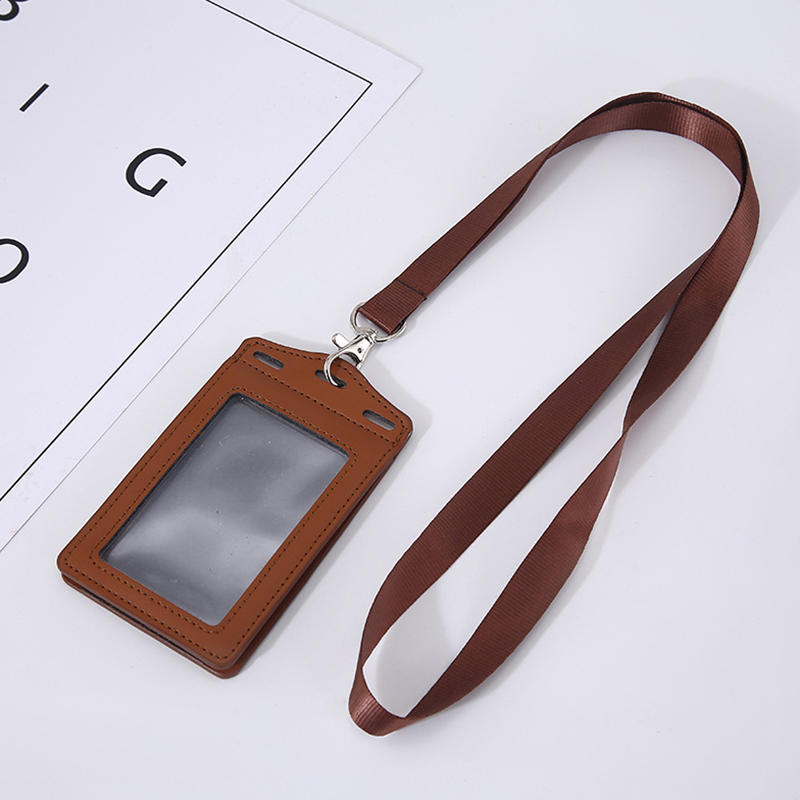 PU Leather Multi-function Card Holder Case for Work Badge Bus Pass ID Card Bank Card Credential Holder