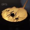 Halloween Witch Cauldron Set DIY Plastic Black Pot with Artificial Spiders Light Up Bubble Witch Cauldron for Halloween Kitchen Table Decor