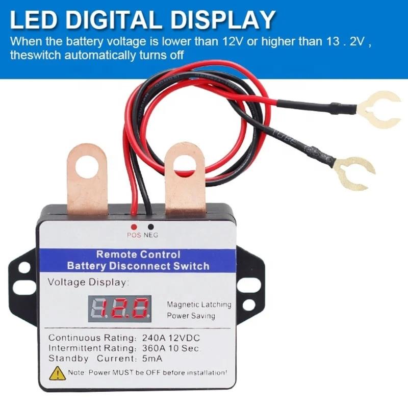 Waterproof 12V Battery Cut Off Switches Relays 240A 360A Remote Controlled High Current for Vehicles & Marine Applications