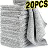 1/50pcs Gray Bamboo Charcoal Thickened Super Absorbent Dishcloth Oil Resistant Kitchen Wipes Microfiber Cleaning Cloths