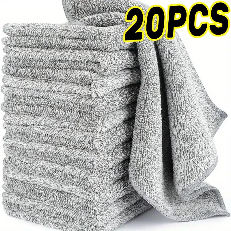 1/50pcs Gray Bamboo Charcoal Thickened Super Absorbent Dishcloth Oil Resistant Kitchen Wipes Microfiber Cleaning Cloths