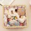 Woven Storage Organizer Square Desktop Storage Basket Creative Brown&white Display Basket For Girl Table Food Storage Organizer