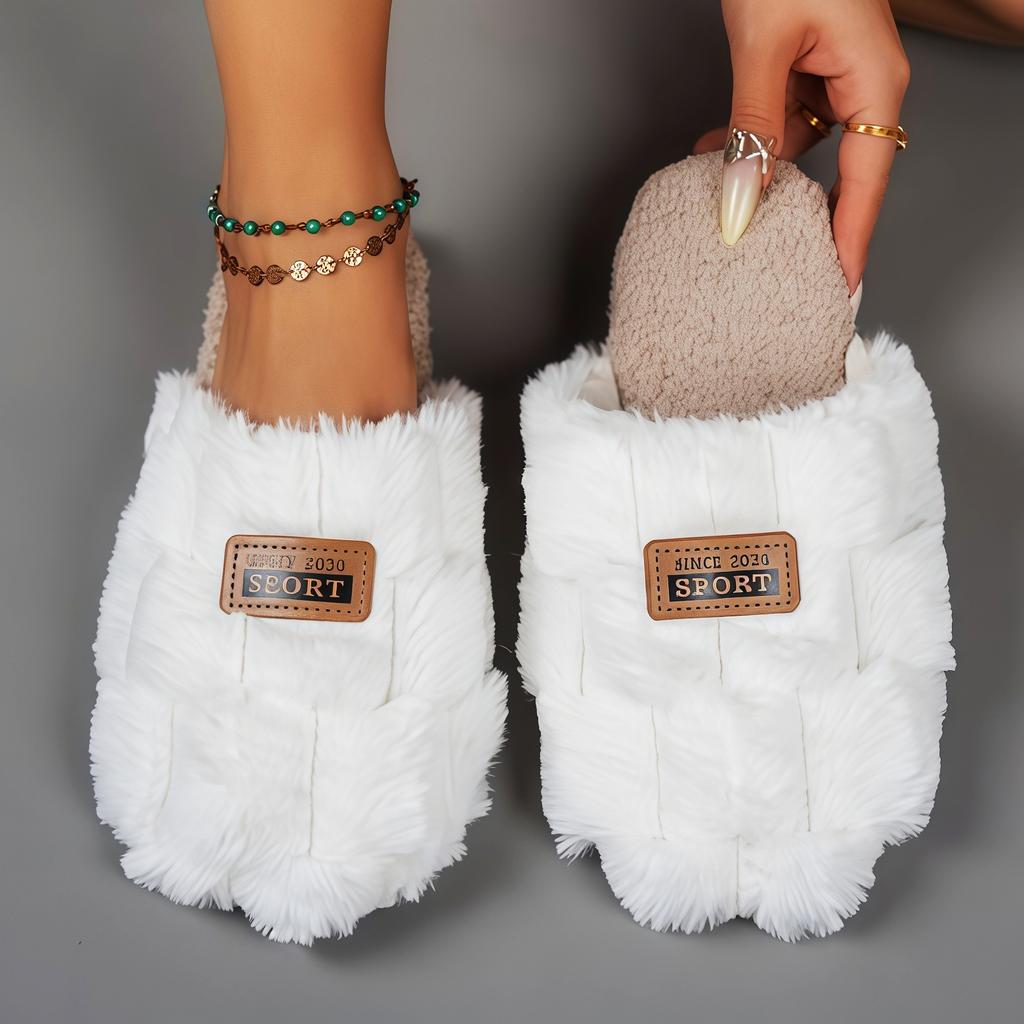 **Pantofole in Cotone Peluche da Donna Nuove Autunno Inverno Casa Interno Suola Morbida Silenziose Calde Pantofole da Casa Morbide per Coppia**