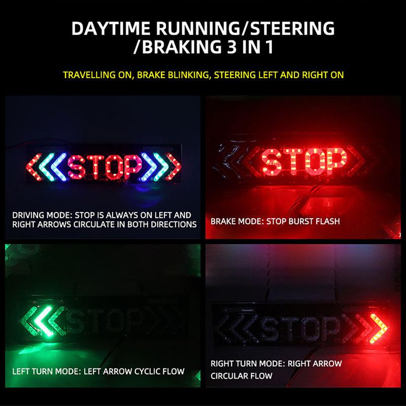 1pcs Universal Motorcycle Light Flash STOP Moto Indicator Lamp Brake Turn Signal Driving Taillight Warning Day Light 12V