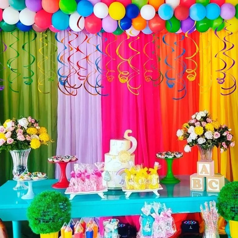 MultiColor Paper Swirl Decorations Vibrant Hanging Party Swirls Ideal for Birthday Baby Shower Wedding and Other Celebr