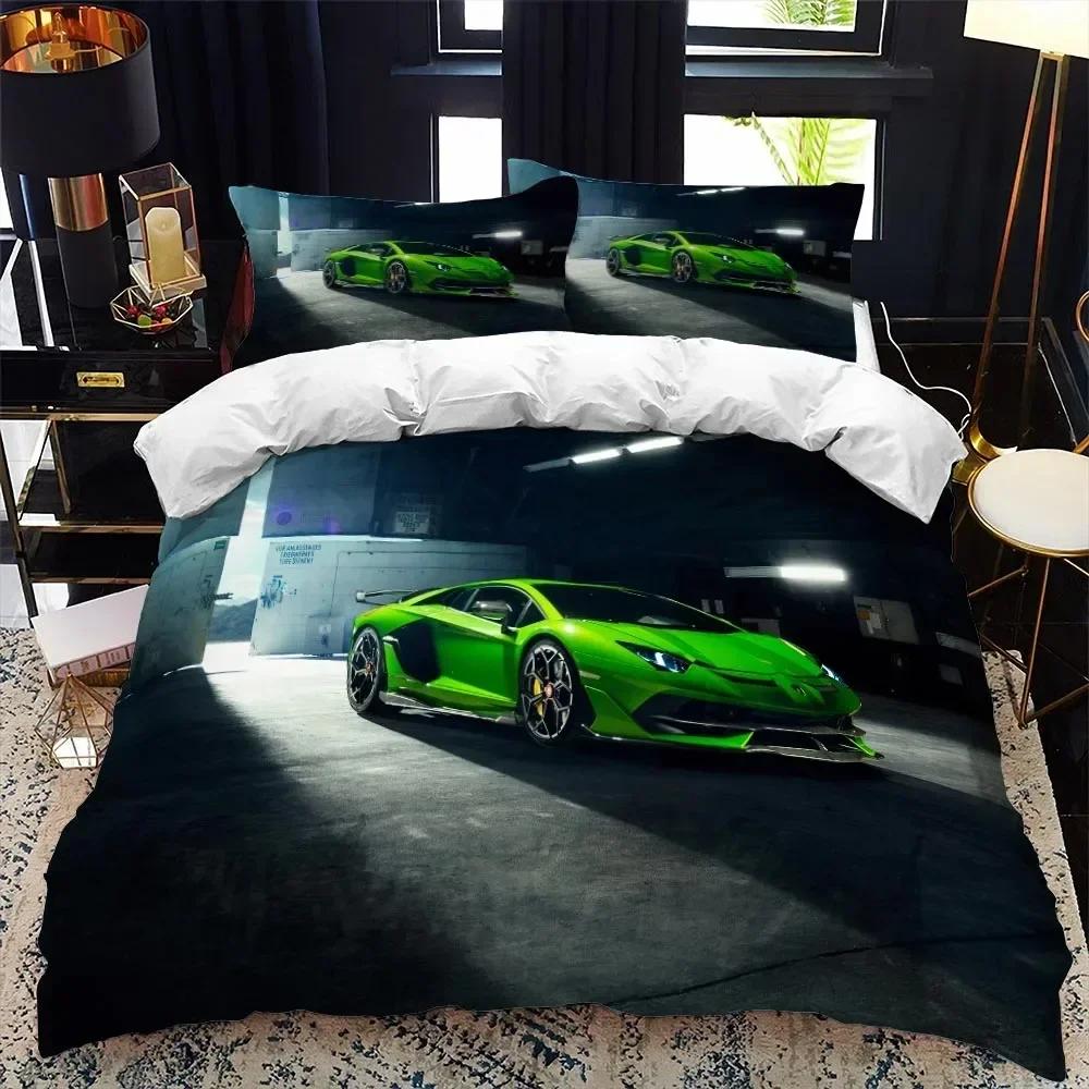 Top 3D Print Sports Car Supercar Bedding Set Boys Girls Twin Queen Size Duvet Cover Pillowcase Bed Kids Adult Home Textileextile