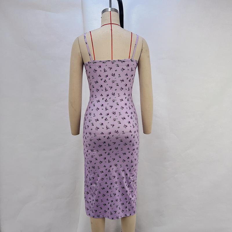 Letní ležérní květinové šaty s rozparkem a halenkou