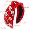 Fashionable And Sweet Valentine's Day Hairbands For Women With Diamond Studded Nails Beads Letter Love Accessories Wide Edge Hair Accessories