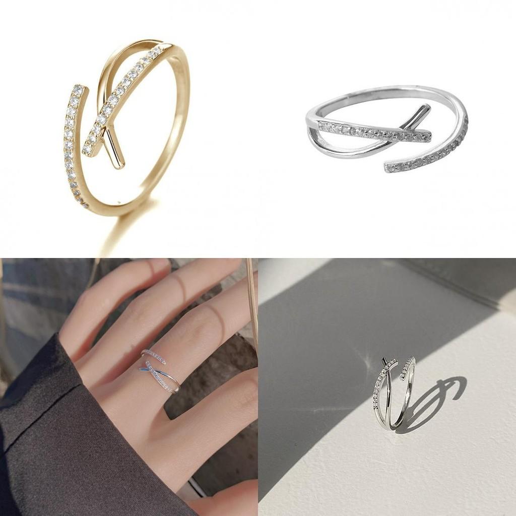 Cross Fashionable Geometric Ring With Zircon Stone Chic And Simple Design Popular Among Influencers