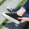 Inner heightening canvas shoes cloth shoes muffin thick-soled street shot board shoes lace-up spring