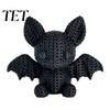Handmade Style Bat Statue 3D Printed Figurine with Knitted Texture, Cartoon Halloween Decoration, Creative Birthday Gifts for Lovers Cute Animal Desk