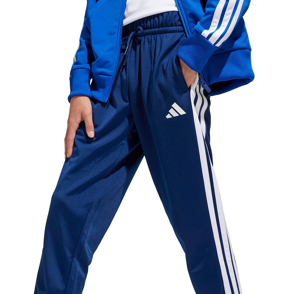 Adidas TIBE Tracksuit Team Royal Dark Size 130 Kids' Set, Unisex, KQG66, Top Blue/White/Glow Blue, Bottom Blue/White (JC7518),
