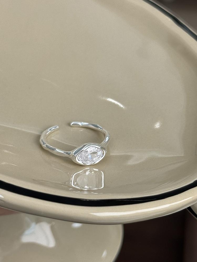 Elegant Korean Inspired S925 Silver Heart Shaped Zirconia Ring For Women Chic Accessory