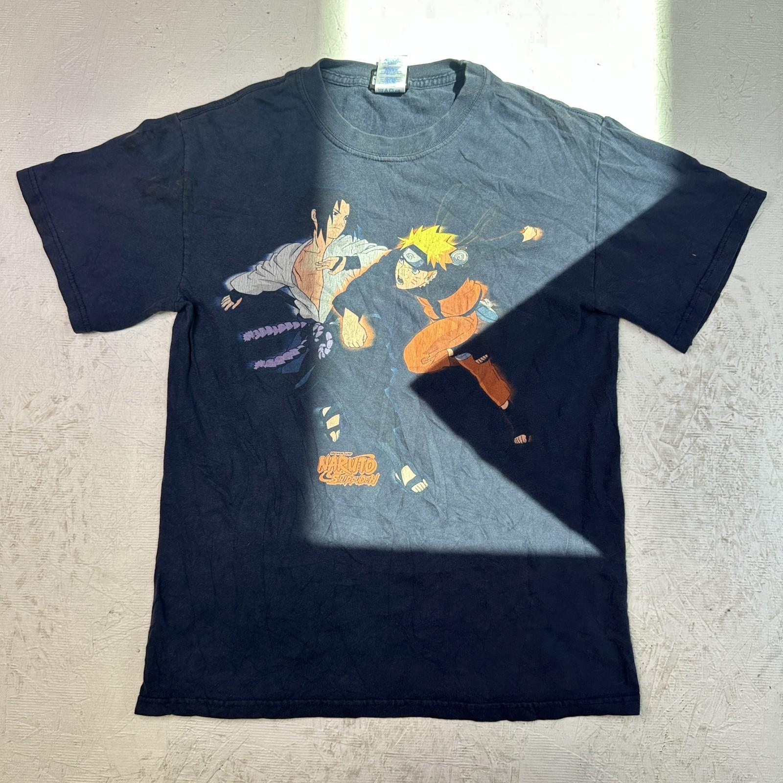 New Naruto Shippuden Shirt Mens Small Black Anime Sasuke Naruto Graphic Tee T-Shirt L