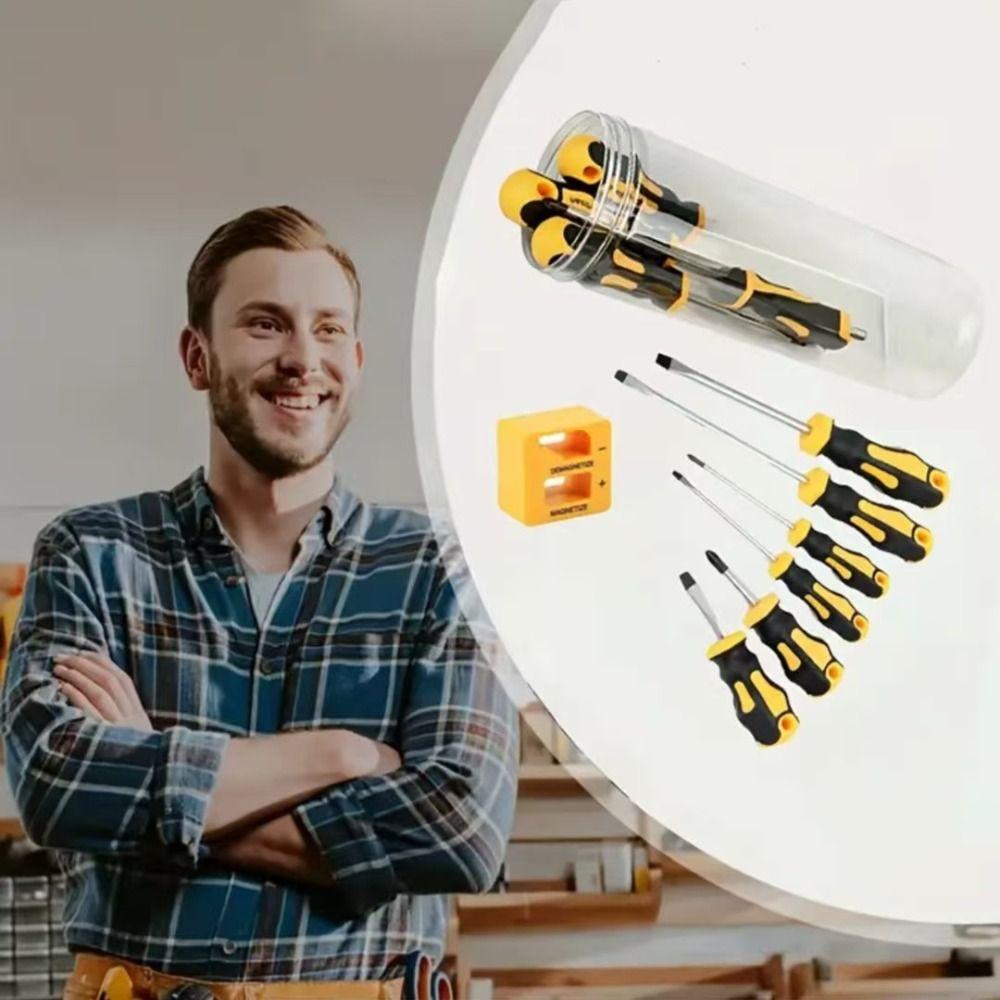 Magnetic Tips Screwdriver Set Yellow Manual Repair Tool Kit for 11/12pcs/bucket Daily Use