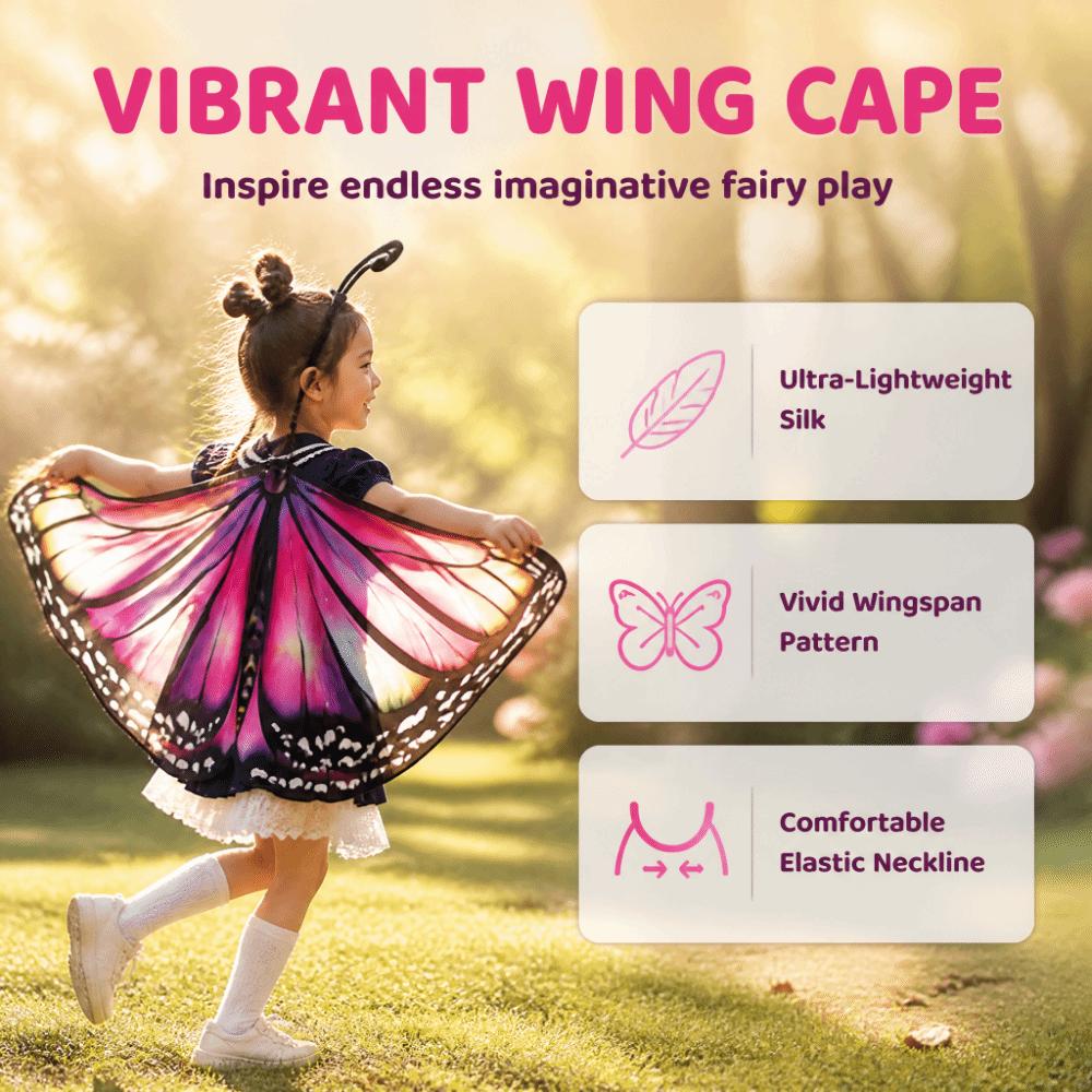 Fancy Dress Butterfly Wings Cape Colorful Kids Costume Fairy Butterfly Costume  Gift