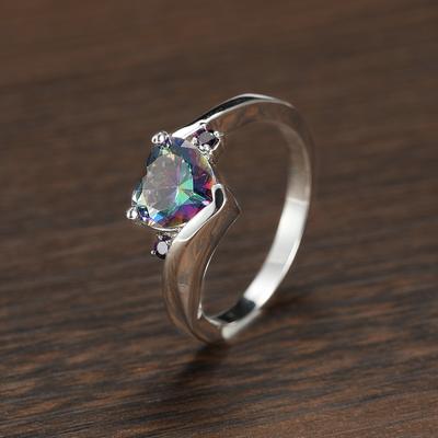 Love Micro Inlaid Water Blue Haoshi Ring for Womens Fashion