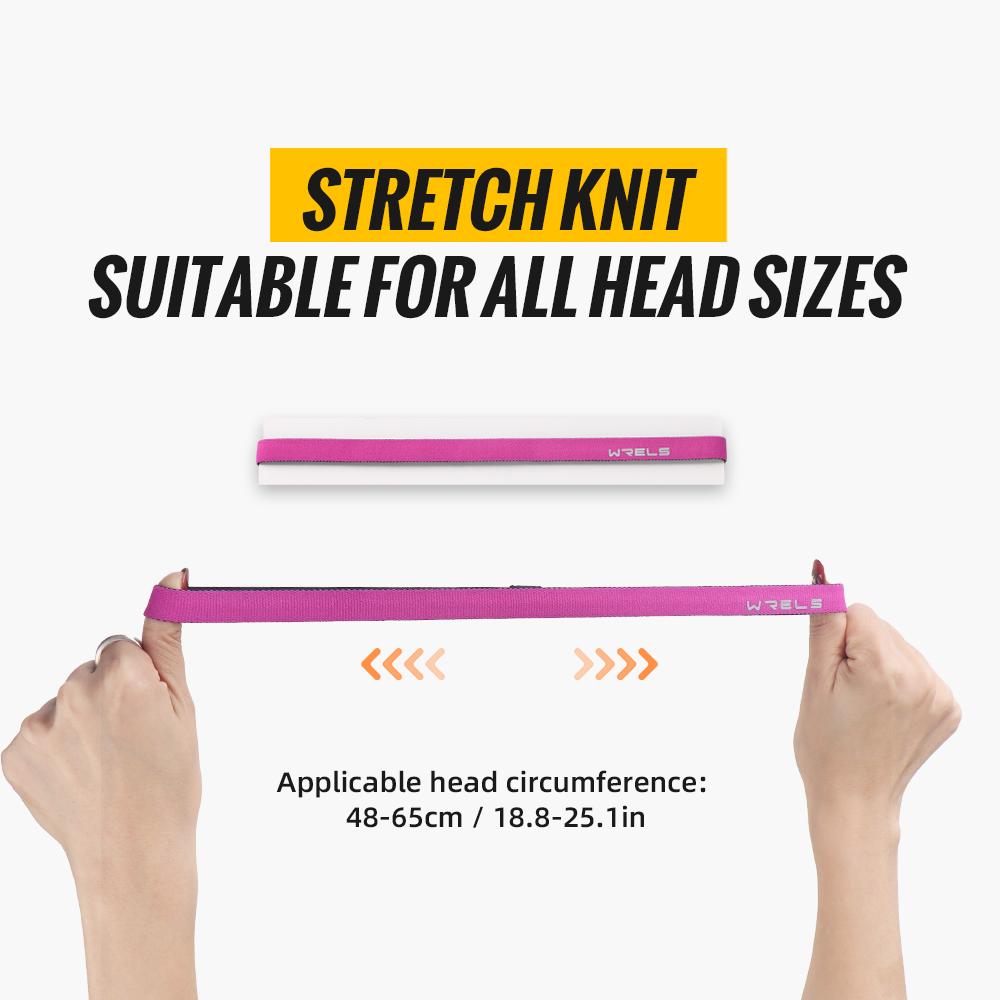 WRELS Elastic Thin Headbands Anti-Slip Sweat Absorbent Fitness Headbands Yoga Headwear for Women Sweat Hairband Sport Headbands