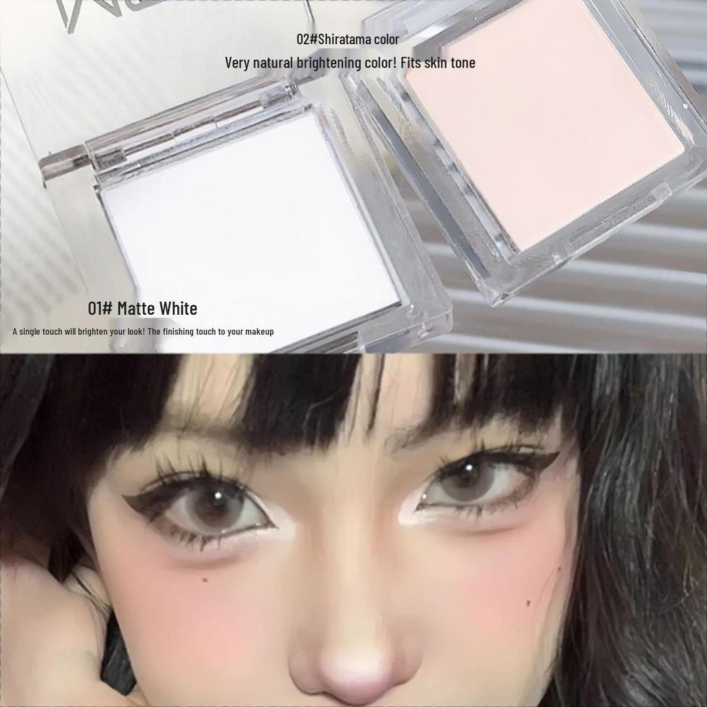 Monochrome Matte Highlight Eyeshadow: Delicate, Long-Lasting, Highly Pigmented, Pure White for Tear Trough and Under-Eye Brightening.