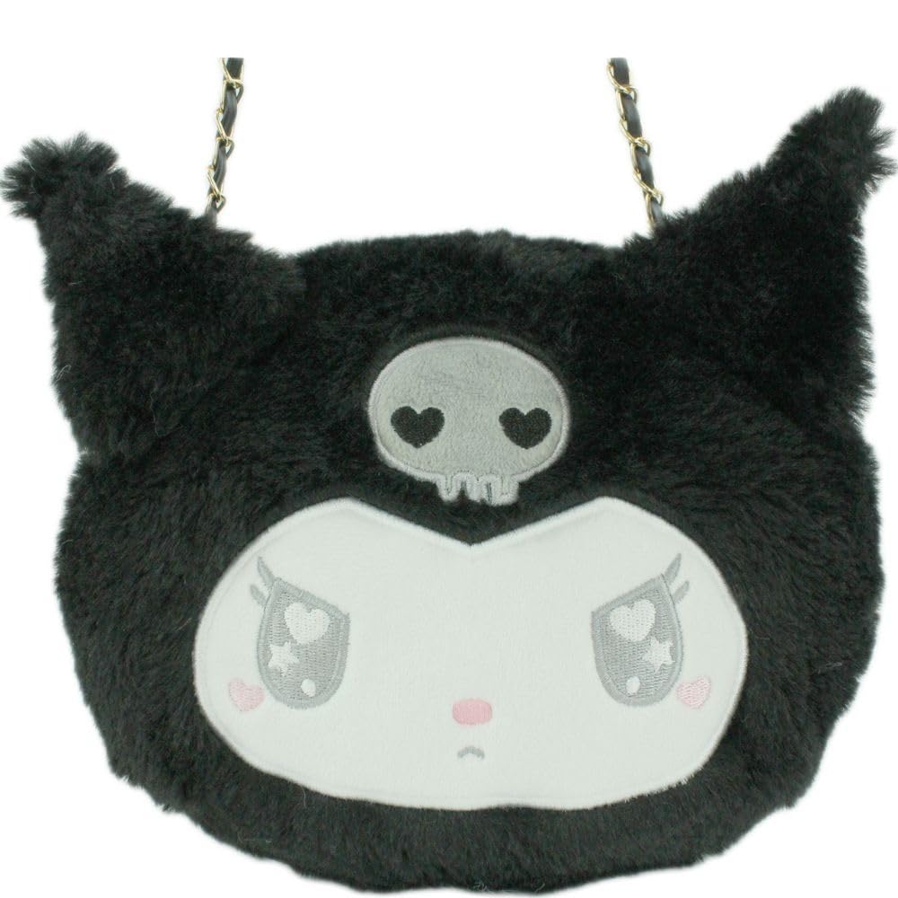 Yasuda Tsusho Fur Shoulder X X D18cm KU109 Die-Cut Bag, Kuromi, Approx. H15-18 W15-18