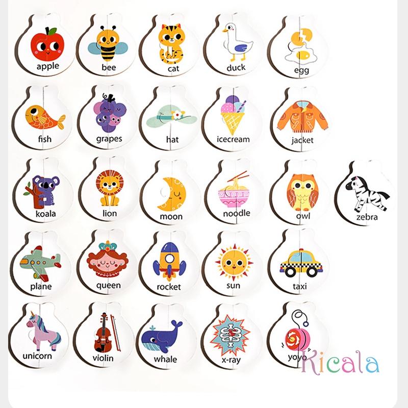 Montessori Letter Matching Game Kid Colors Cognitive Alphabet Logical Thinking Training Activities Game Education Toy