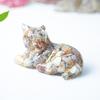 Resin Encrusted Natural Crystal Chips Resin Cat Figurine Home Decor Gift For Friends
