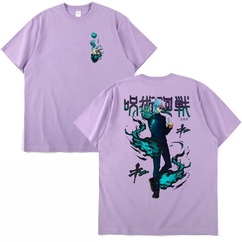 Japanese Anime Jujutsu Kaisen Satoru Gojo Graphic T-shirt Unisex Women Summer O-Neck Cotton Short Sleeve T Shirt Streetwear Tshirts
