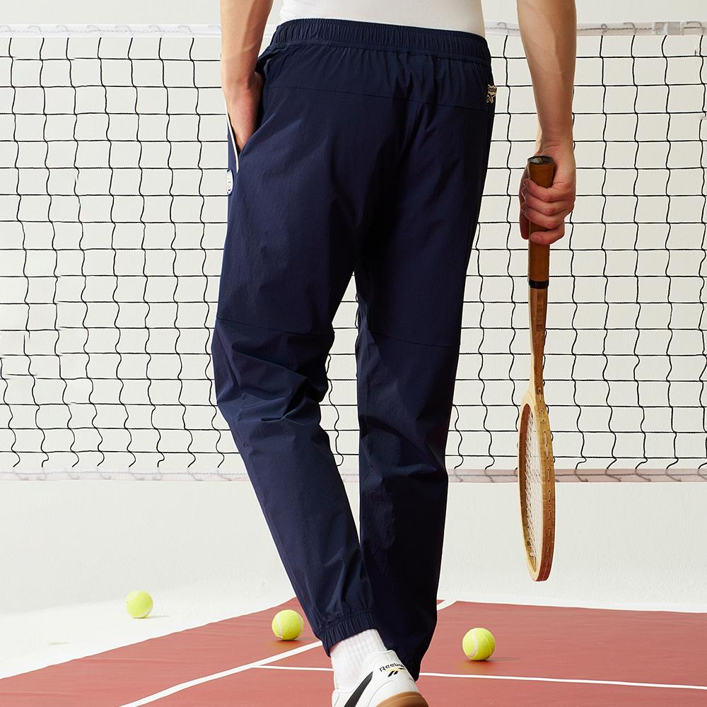 Reebok Solid Color Versatile Fashion Comfortable Woven Mid-Rise Casual Pants Men bottoms Navy-Blue 24FRC633MGN2