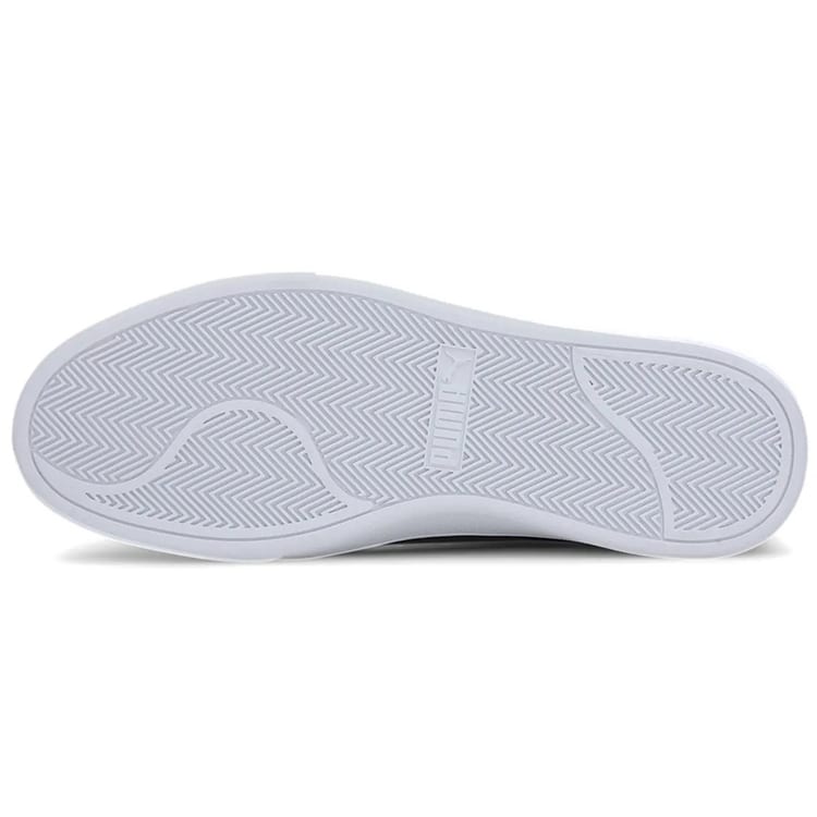 PUMA Shuffle Cow Split Leather Comfortable Breathable Low top Skateboard Shoes Unisex White Black 309668-03
