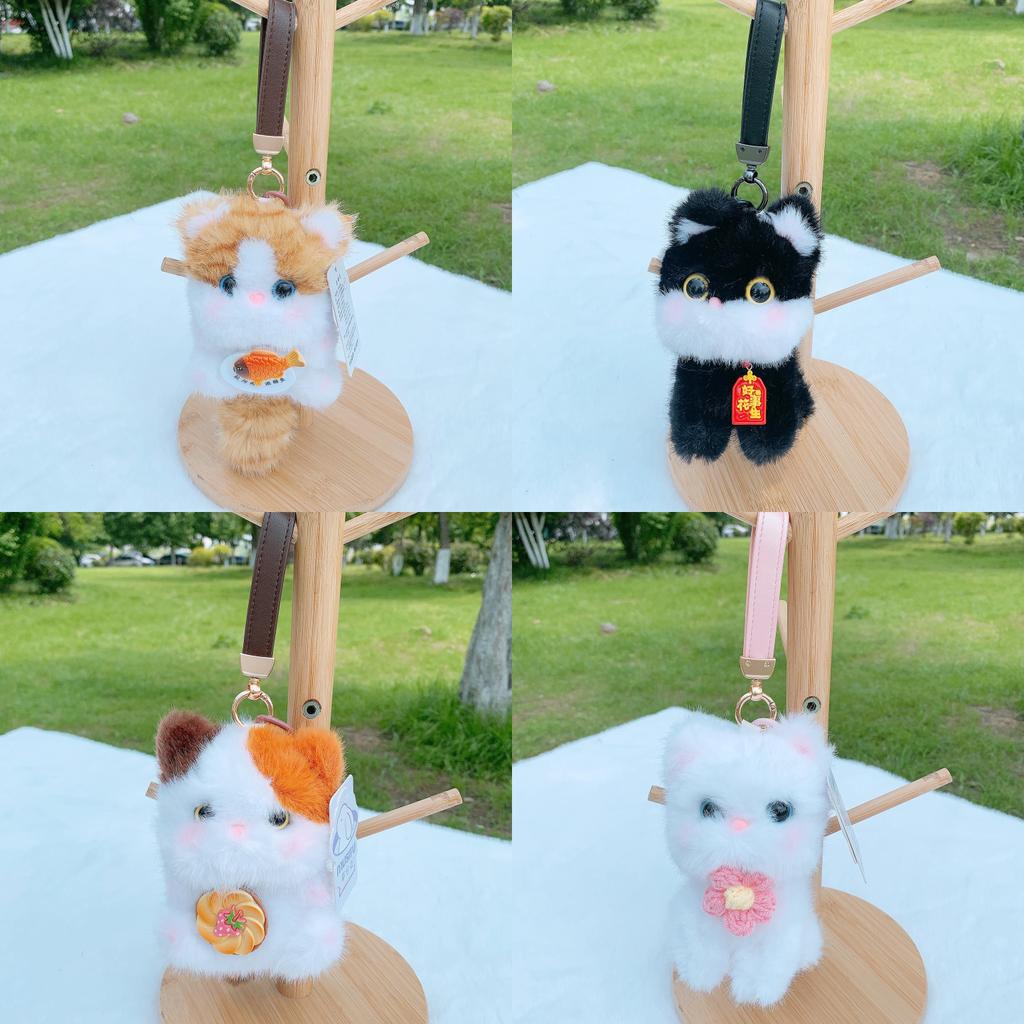 Plush Cat Keychain With Pp Cotton Filling For Girls Gift And Bag Decor