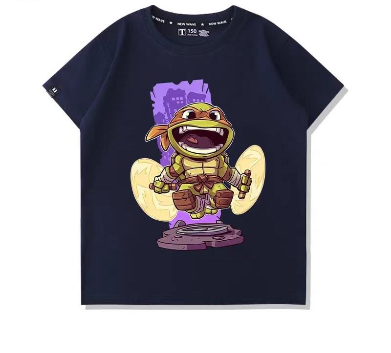 Nick  New Model  Ninja Turtles Cartoon Print Childrens Fashion Cute Soft Comfortable Boys and Girls TShirt 100