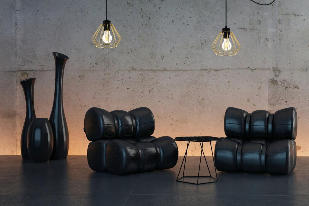 Golden Spider Ceiling Hanging Lamp, Wire Plafon