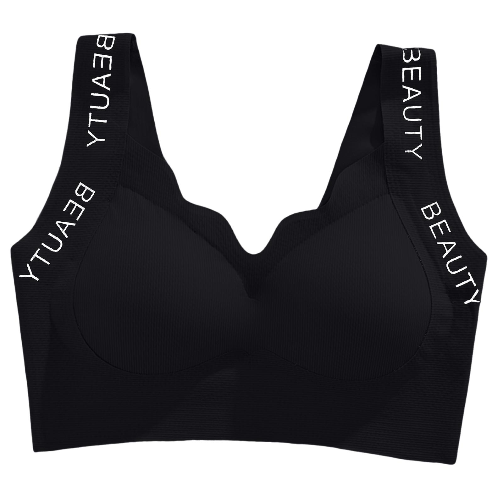 

Women s Underwear, Sports Vest, Seamless Underwear, Women s Thin Design, Wide Shoulder Strap, No Steel Ring, Gathered Bra 40 чорний