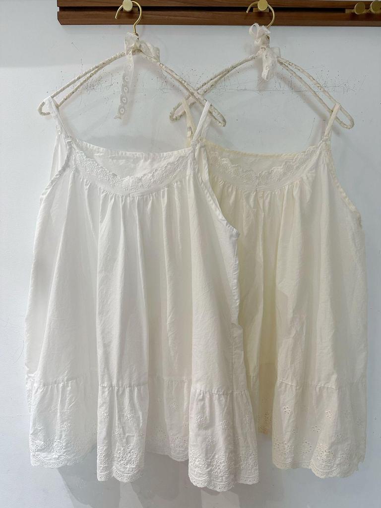 Neues Koreanisches Damen Baumwoll-Stickerei Lagen-Camisole-Weste - Frühling/Sommer Japanischer Stil Lockerer Schnitt.
