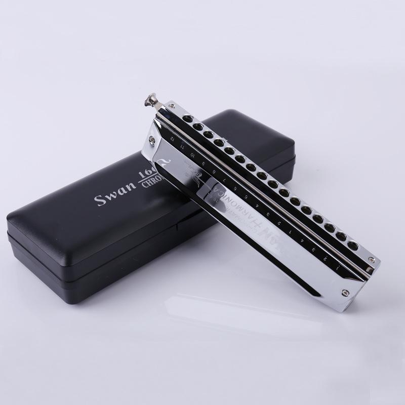 

Swan Chromatic Harmonica, 16 Holes, 64 Tones, C Key, Wind Instrument