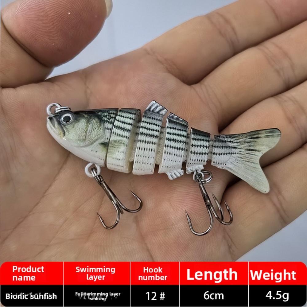 Simulierter mehrteiliger Fisch 7cm-6 Abschnitte Luya-Köder, Hardbait und Kunstköder