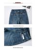 2025 Mom's Retro Blue Slim Fit High Waist Flare Jeans with Micro Flare and Casual Straight Leg