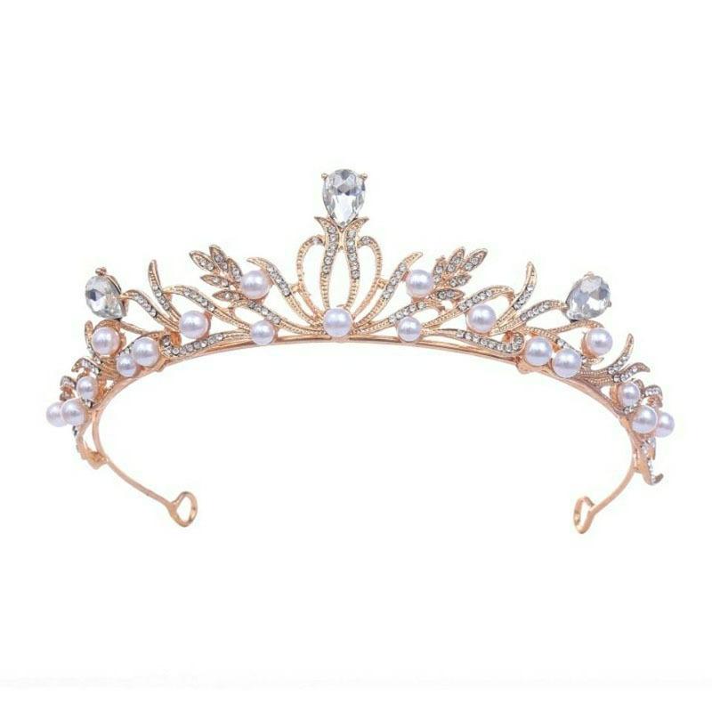 Children's Crown Tiara Flower Girl Crystal Hair Accessories Crown Girl Birthday Performance Headband Princess Dress Accessories