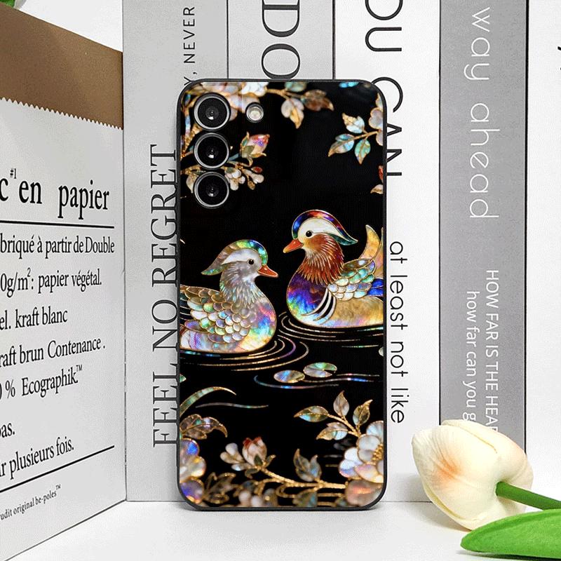 Chinese Style Cartoon Animal Marble Texture Phone Case for Samsung Galaxy S26 S25 S24+ S23 Ultra S22 Plus S20 S21 FE Soft Cover