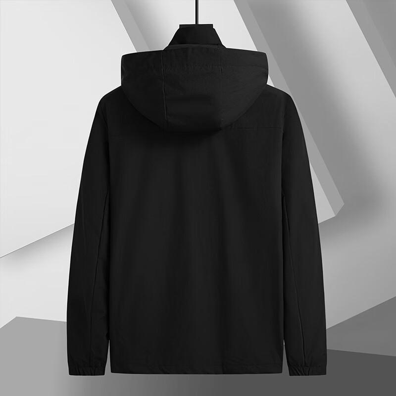 Dibenze Men's Plus Size Hooded Loose Fit Casual Windbreaker Jacket